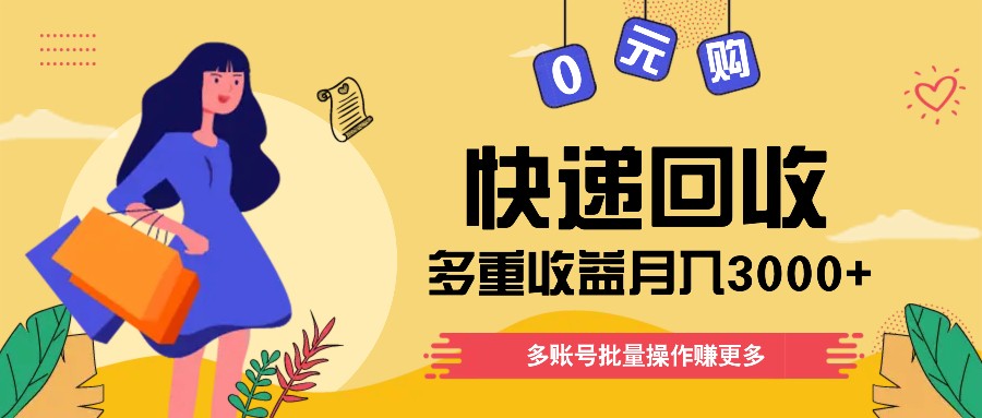 快递回收多重收益玩法，多账号批量操作，新手小白也能搬砖月入3000+！-wanlih项目库