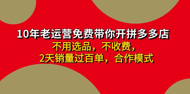 （11576期）拼多多-合作开店日入4000+两天销量过百单，无学费、老运营教操作、小白…-wanlih项目库