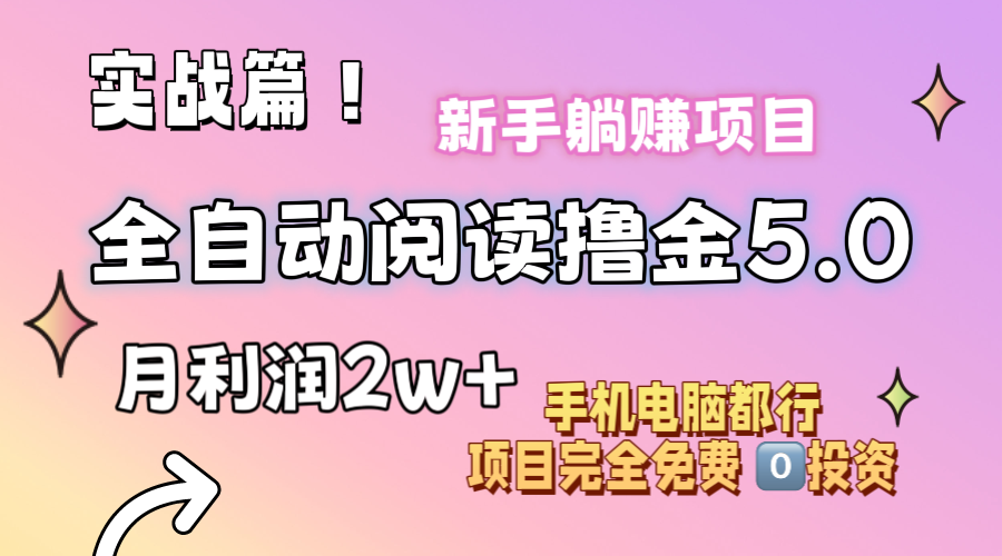 （11578期）小说全自动阅读撸金5.0 操作简单 可批量操作 零门槛！小白无脑上手月入2w+-wanlih项目库