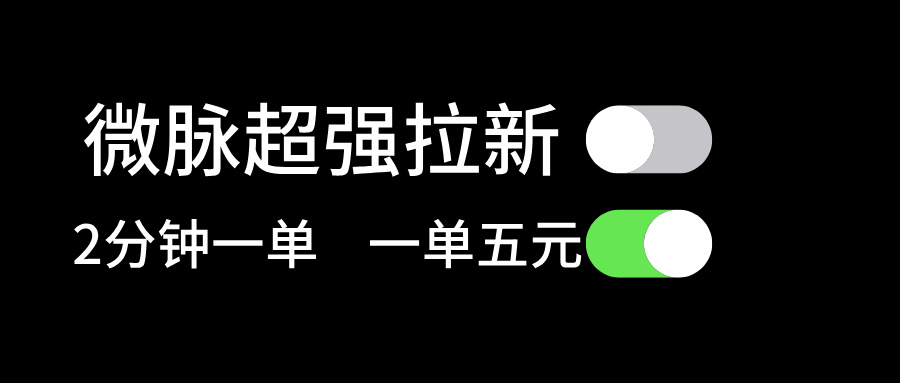 （11580期）微脉超强拉新， 两分钟1单， 一单利润5块，适合小白-wanlih项目库