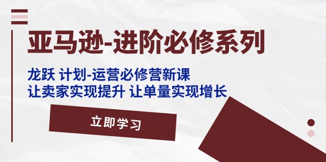 （11623期）亚马逊-进阶必修系列，龙跃 计划-运营必修营新课，让卖家实现提升 让单…-wanlih项目库