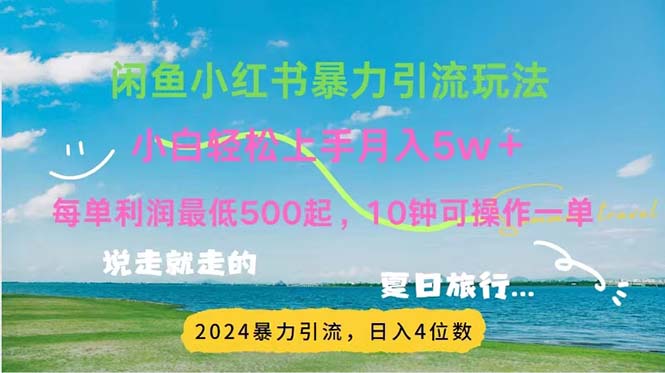 （11650期）2024暑假赚钱项目小红书咸鱼暴力引流，简单无脑操作，每单利润500+，…-wanlih项目库
