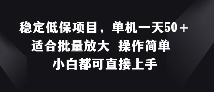 稳定低保项目，单机一天50+适合批量放大 操作简单 小白都可直接上手【揭秘】-wanlih项目库