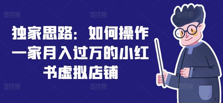 独家思路：如何操作一家月入过万的小红书虚拟店铺-wanlih项目库