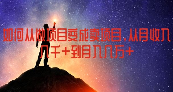如何从做项目变成卖项目，从月收入几千到月入几万【揭秘】-wanlih项目库