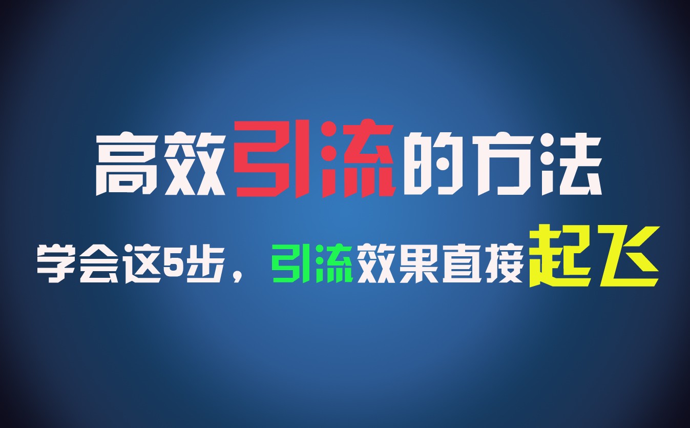 高效引流的方法，可以帮助你日引300+创业粉，一年轻松收入30万，比打工强太多！-wanlih项目库