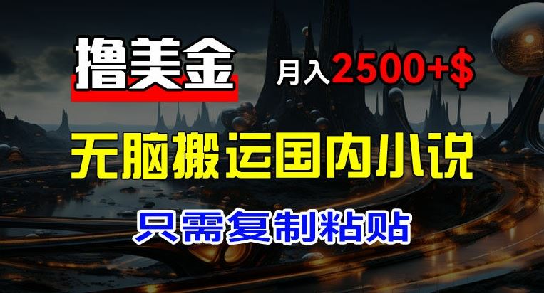 最新撸美金项目，搬运国内小说爽文，只需复制粘贴，稿费月入2500+美金，新手也能快速上手【揭秘】-wanlih项目库