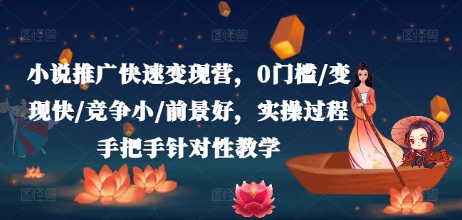 小说推广快速变现营，0门槛/变现快/竞争小/前景好，实操过程手把手针对性教学-wanlih项目库