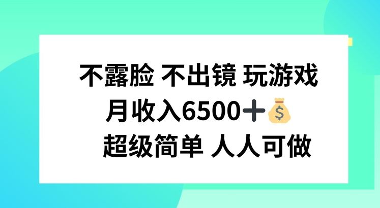 不露脸 不出境 玩游戏，月入6500 超级简单 人人可做【揭秘】-wanlih项目库