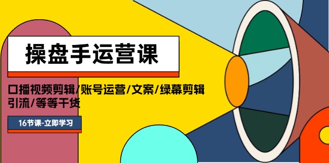 （11803期）操盘手运营课程：口播视频剪辑/账号运营/文案/绿幕剪辑/引流/干货/16节-wanlih项目库