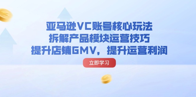 （11848期）亚马逊VC账号核心玩法，拆解产品模块运营技巧，提升店铺GMV，提升运营利润-wanlih项目库