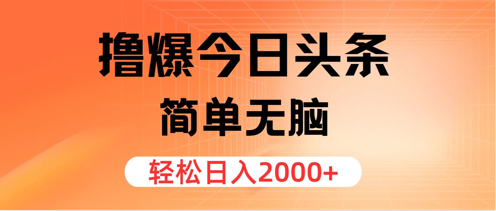（11849期）撸爆今日头条，简单无脑，日入2000+-wanlih项目库
