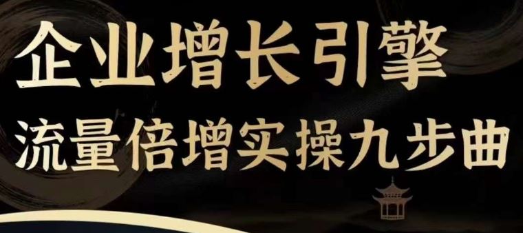 企业增长引擎流量倍增实操九步曲，一套课程帮你找到快速、简单、有效、可复制的获客+变现方式，-wanlih项目库