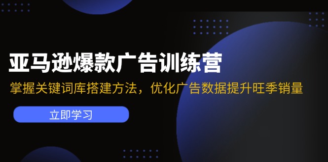 （11858期）亚马逊爆款广告训练营：掌握关键词库搭建方法，优化广告数据提升旺季销量-wanlih项目库