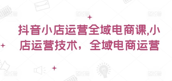 抖音小店运营全域电商课，​小店运营技术，全域电商运营-wanlih项目库