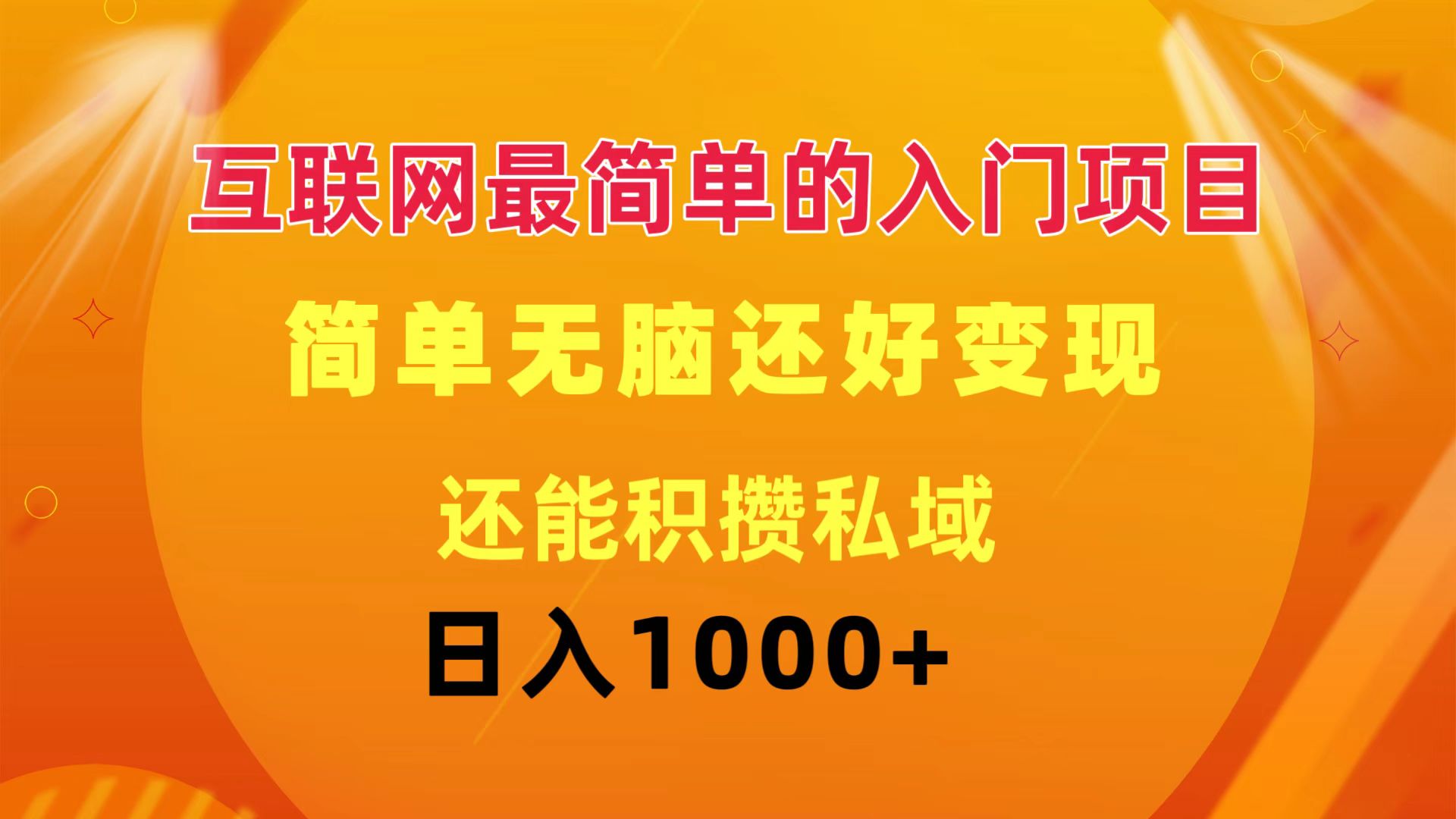 （11922期）互联网最简单的入门项目：简单无脑变现还能积攒私域一天轻松1000+-wanlih项目库