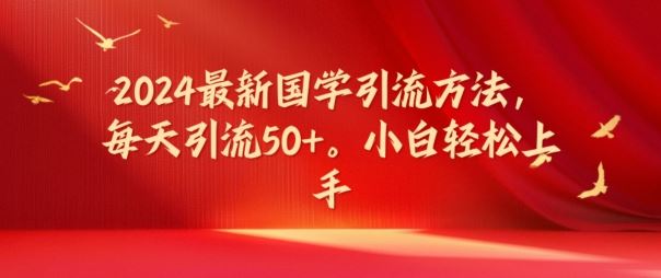 2024最新国学引流方法，每天引流50+，小白轻松上手【揭秘】-wanlih项目库