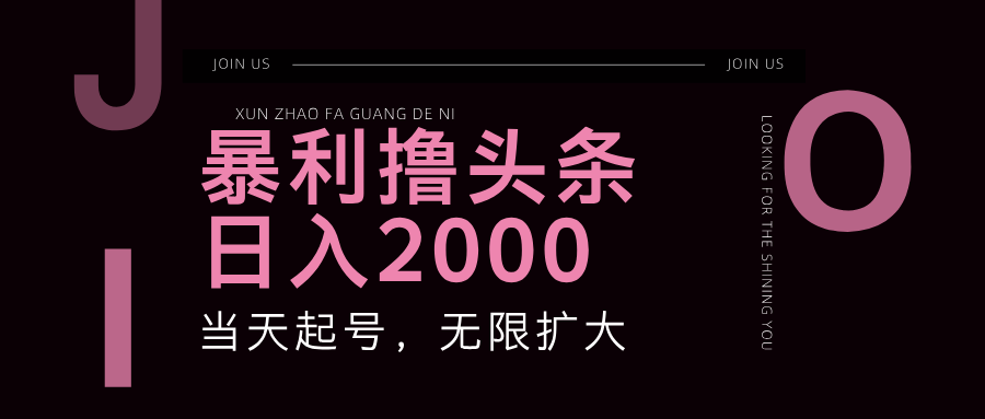 （11929期）暴力撸头条，单号日入2000+，可无限扩大-wanlih项目库