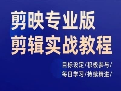 剪映专业版剪辑实战教程，目标设定/积极参与/每日学习/持续精进-wanlih项目库