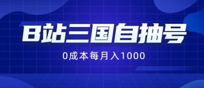 B站三国自抽号项目，0成本纯手动，每月稳赚1000【揭秘】-wanlih项目库