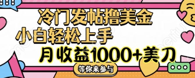 冷门发帖撸美金项目，月收益1000+美金，简单无脑，干就完了【揭秘】-wanlih项目库