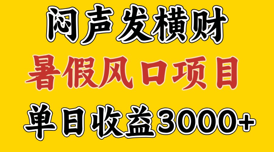 30天赚了7.5W 暑假风口项目，比较好学，2天左右上手-wanlih项目库
