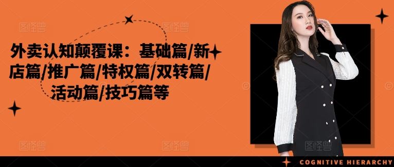 外卖认知颠覆课：基础篇/新店篇/推广篇/特权篇/双转篇/活动篇/技巧篇等-wanlih项目库
