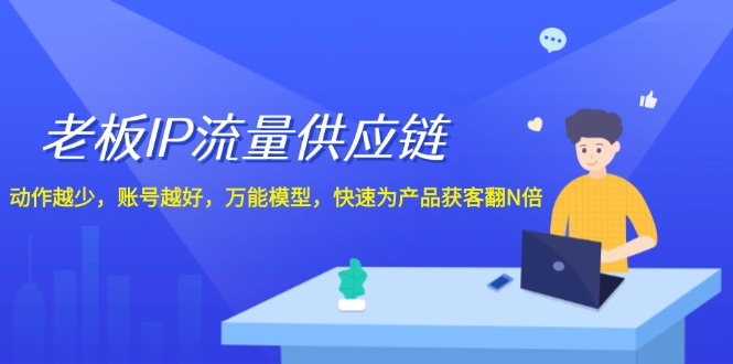 老板IP流量供应链，动作越少账号越好，万能模型快速为产品获客翻N倍！-wanlih项目库