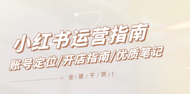 小红书运营指南，账号定位/开店指南/优质笔记/没有套路，全是经验-wanlih项目库