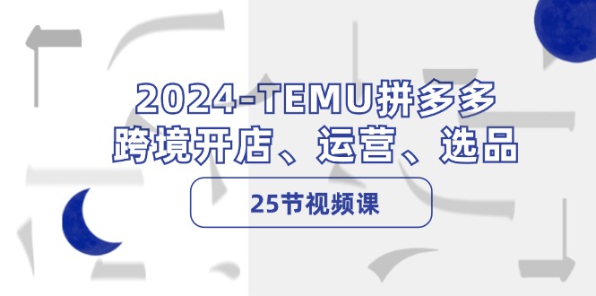 （12106期）2024-TEMU拼多多·跨境开店、运营、选品（25节视频课）-wanlih项目库
