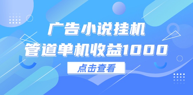 （12198期）广告小说挂机管道单机收益1000+-wanlih项目库