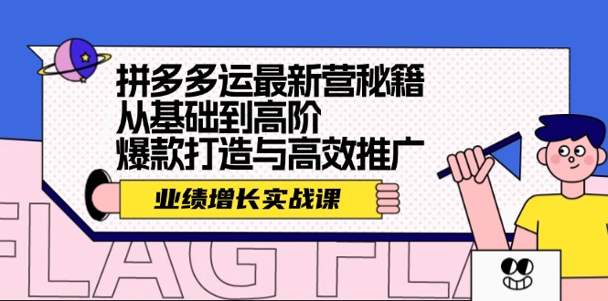 （12260期）拼多多运最新营秘籍：业绩 增长实战课，从基础到高阶，爆款打造与高效推广-wanlih项目库