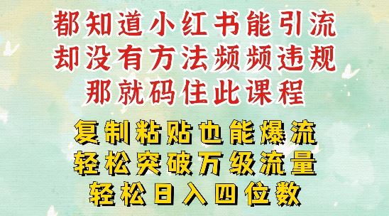 小红书靠复制粘贴一周突破万级流量池干货，以减肥为例，每天稳定引流变现四位数【揭秘】-wanlih项目库