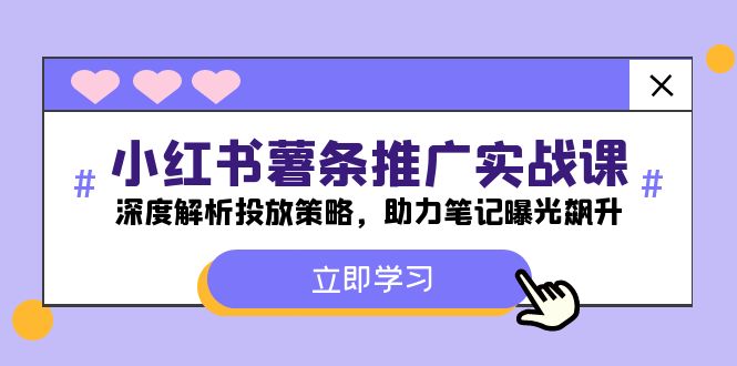 小红书-薯条推广实战课：深度解析投放策略，助力笔记曝光飙升-wanlih项目库