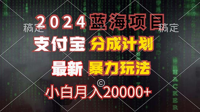 （12339期）2024蓝海项目，支付宝分成计划，暴力玩法，刷爆播放量，小白月入20000+-wanlih项目库