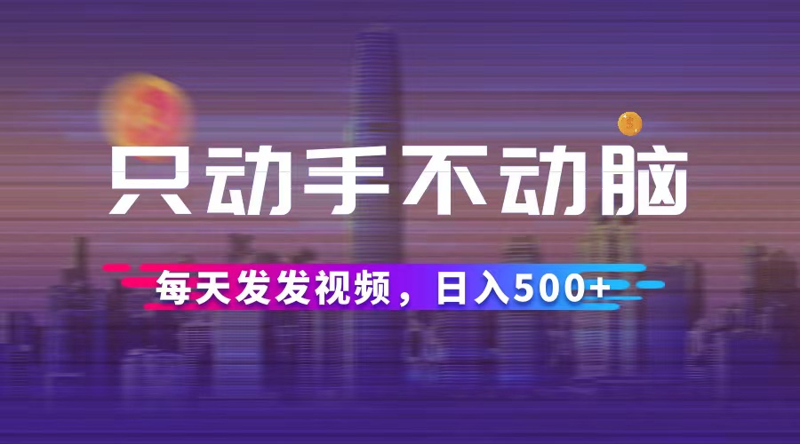 （12433期）只动手不动脑，每天发发视频，日入500+-wanlih项目库