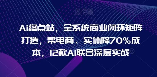 Ai终点站，全系统商业闭环矩阵打造，帮电商、实体降70%成本，12款Ai联合深度实战【0906更新】-wanlih项目库