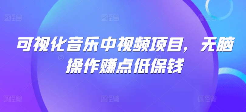 可视化音乐中视频项目，无脑操作赚点低保钱-wanlih项目库