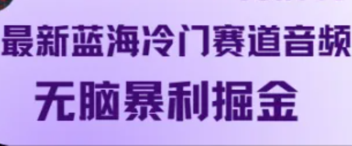 最新蓝海冷门赛道音频，无脑暴利掘金-wanlih项目库