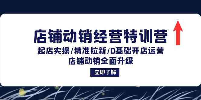 店铺动销经营特训营：起店实操/精准拉新/0基础开店运营/店铺动销全面升级-wanlih项目库