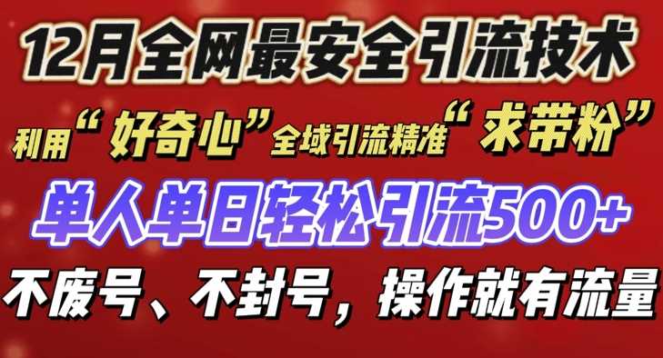 12 月份全网最安全引流创业粉技术来袭，不封号不废号，有操作就有流量【揭秘】-wanlih项目库