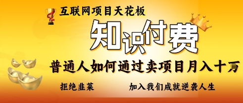 互联网项目天花板，知付付费项目，普通人如何通过卖项目月入十个，拒绝韭菜【揭秘】-wanlih项目库