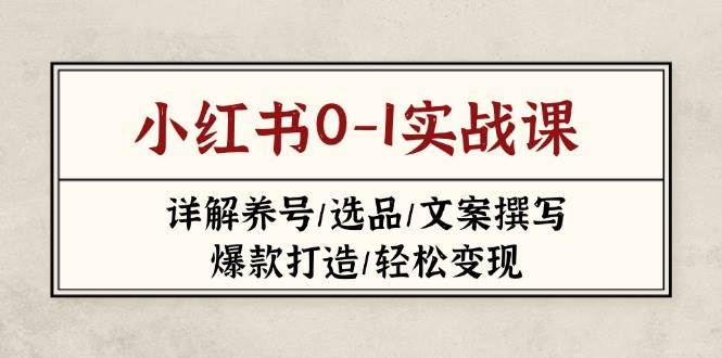 小红书0-1实战课(2023-2025)，详解养号/选品/文案撰写/爆款打造/轻松变现-wanlih项目库