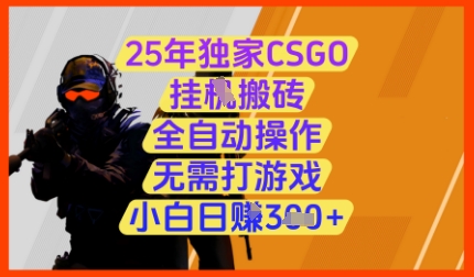 25年独家CSGO挂G搬砖，全自动操作，无需打游戏，小白日入3张+【揭秘】-wanlih项目库