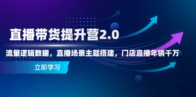 直播带货提升营2.0：流量逻辑数据，直播场景主题搭建，门店直播年销千万-wanlih项目库
