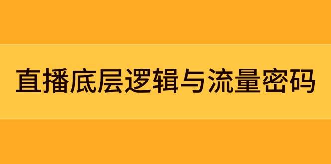 直播底层逻辑与流量密码：定位模型+案例拆解，急速流承接与数据优化全攻略-wanlih项目库