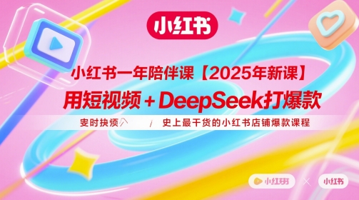 小红书一年陪伴课【2025年新课】，用短视频+deepSeek打爆款，史上最干货的小红书店铺爆款课程-wanlih项目库