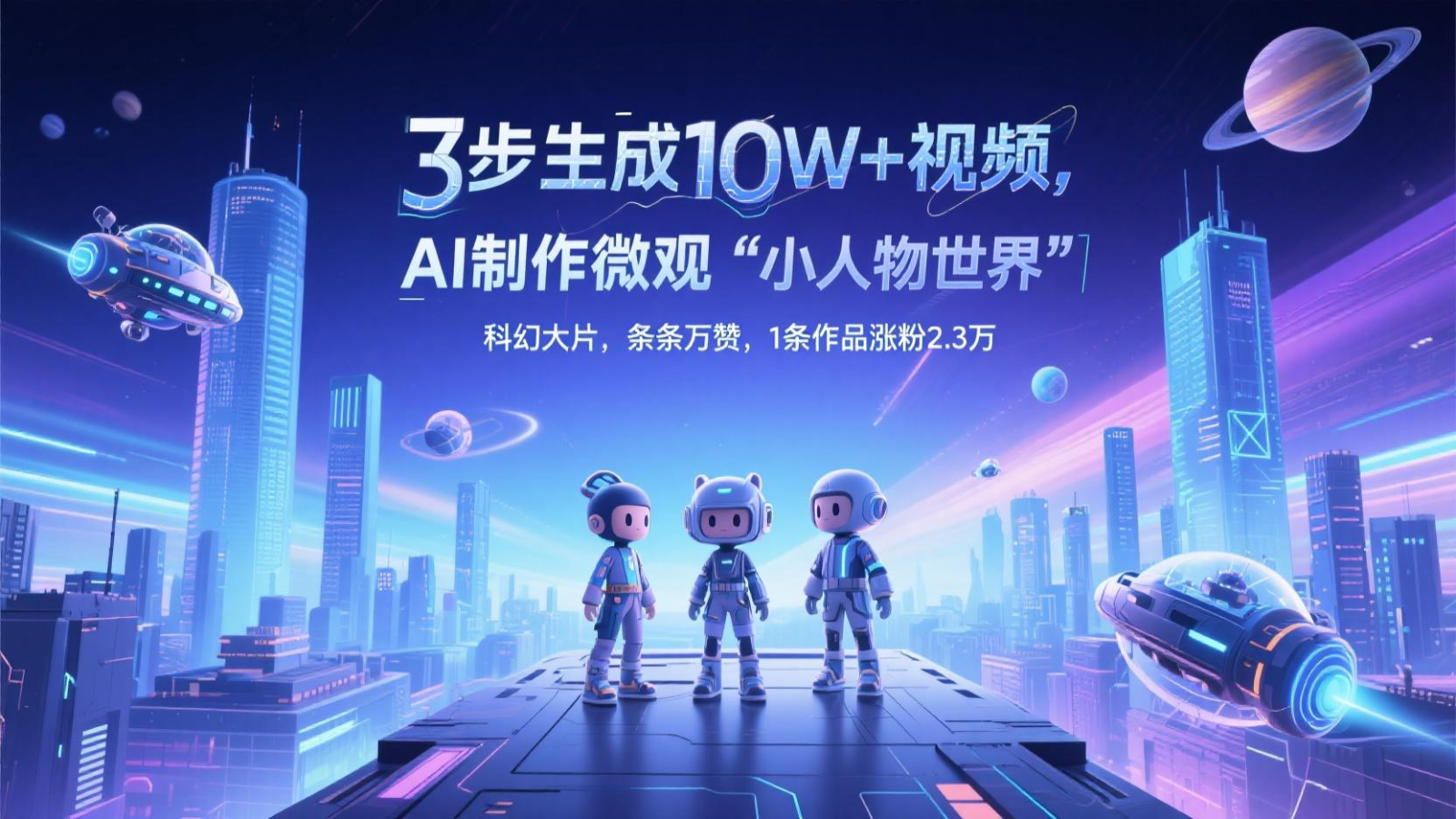 三步生成10W+视频，AI制作微观“小人物世界”科幻大片，条条万赞，1条作品涨粉2.3万-wanlih项目库