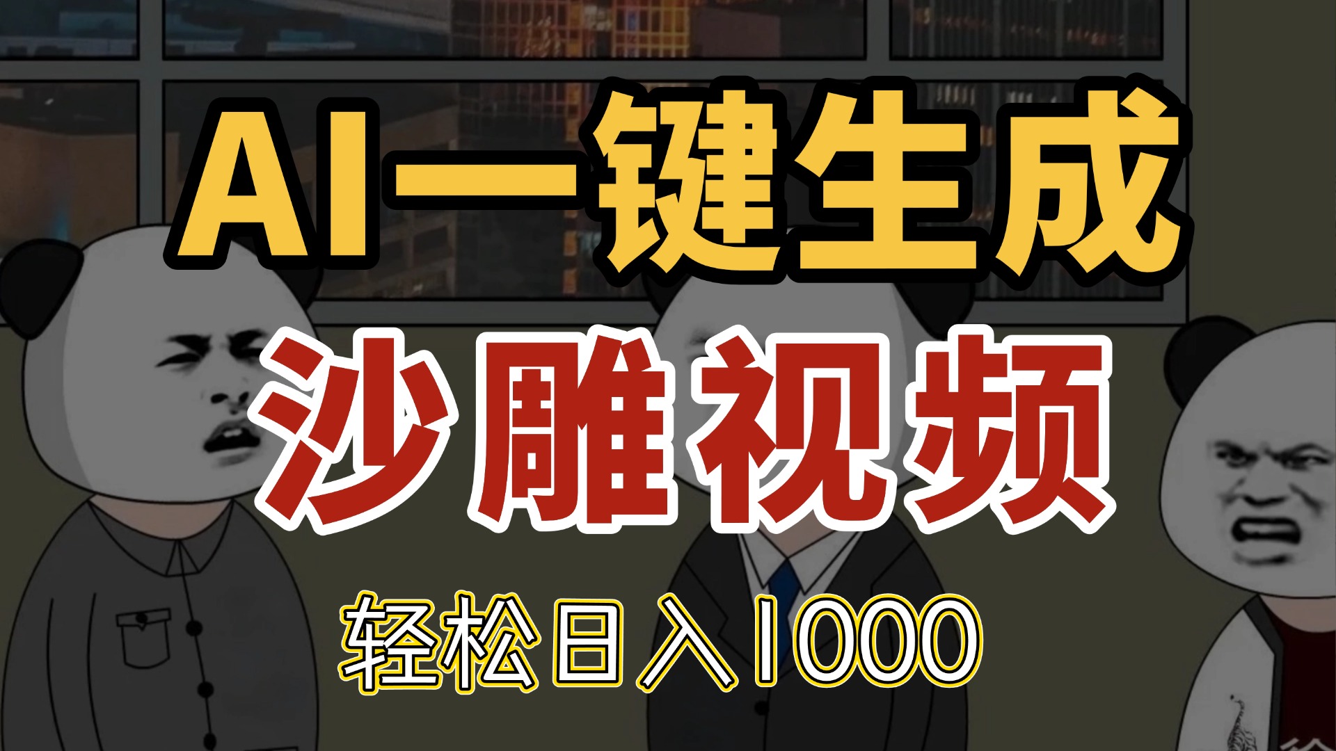 AI一键生成沙雕视频，一条视频千万播放，轻松日入1000-wanlih项目库