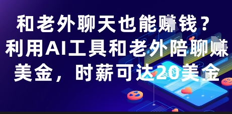 和老外聊天也能挣钱？利用AI工具和老外陪聊挣美金，时薪可达20刀-wanlih项目库